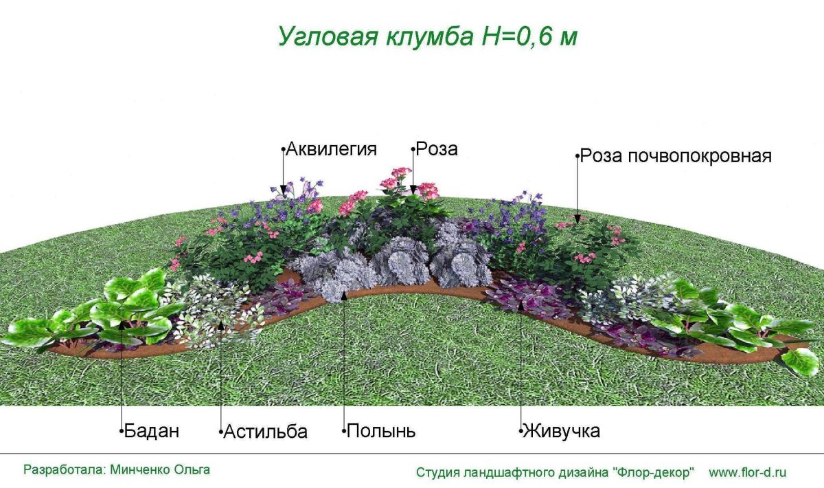 Миксбордер в английском стиле схема