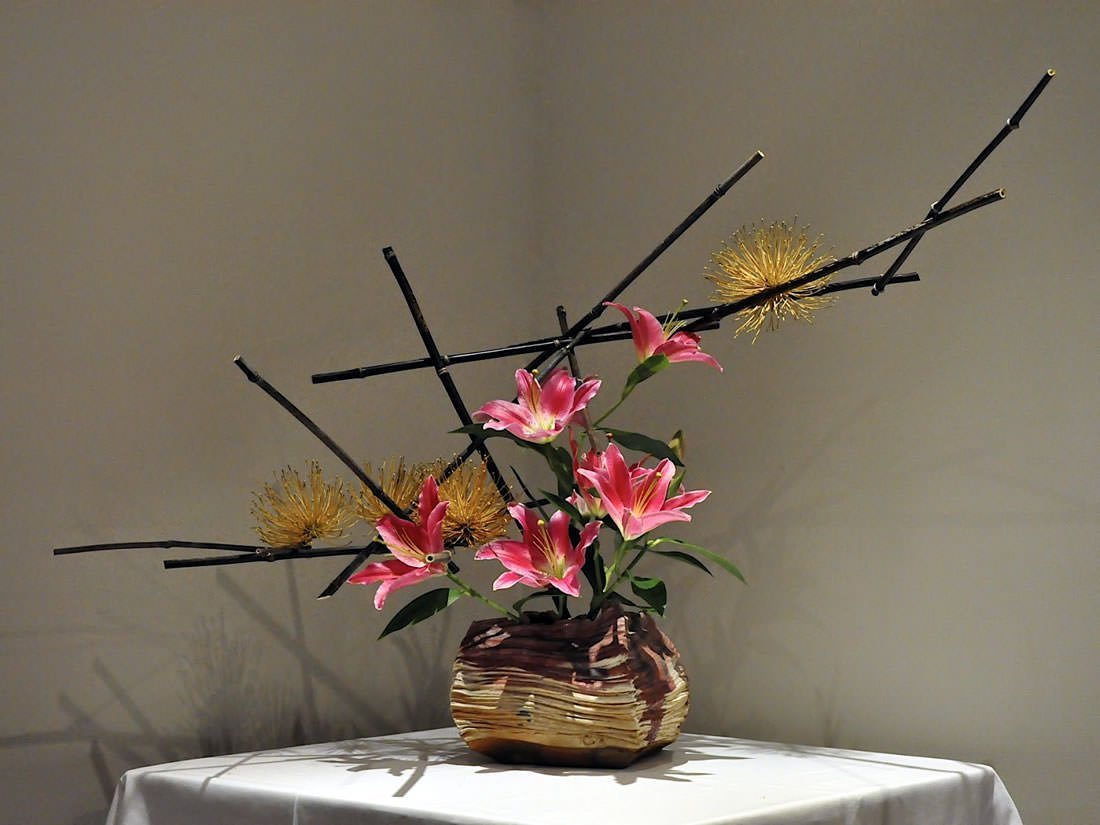 Японские букеты из живых цветов