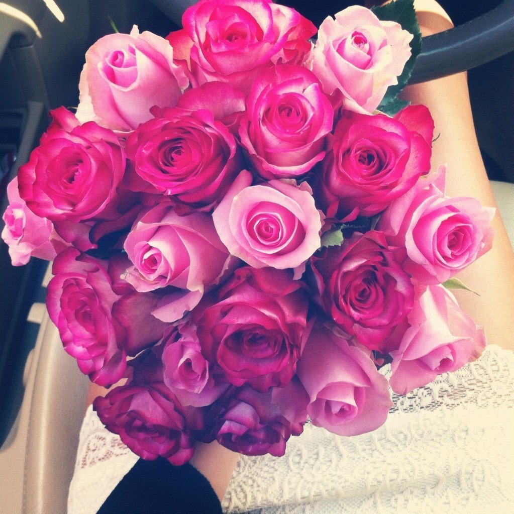 Букет цветов розы розовые