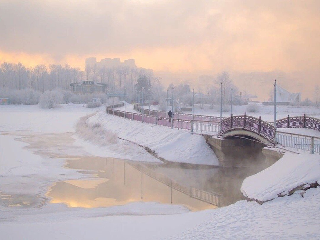 Зимнее утро Иркутска