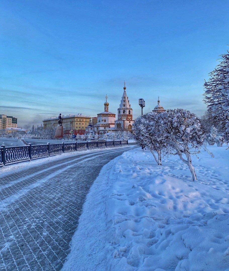 Морозное Иркутске утро фото