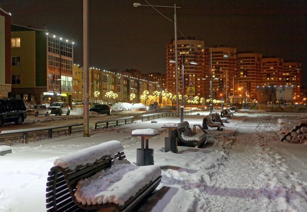 Ночной Иркутск зимой