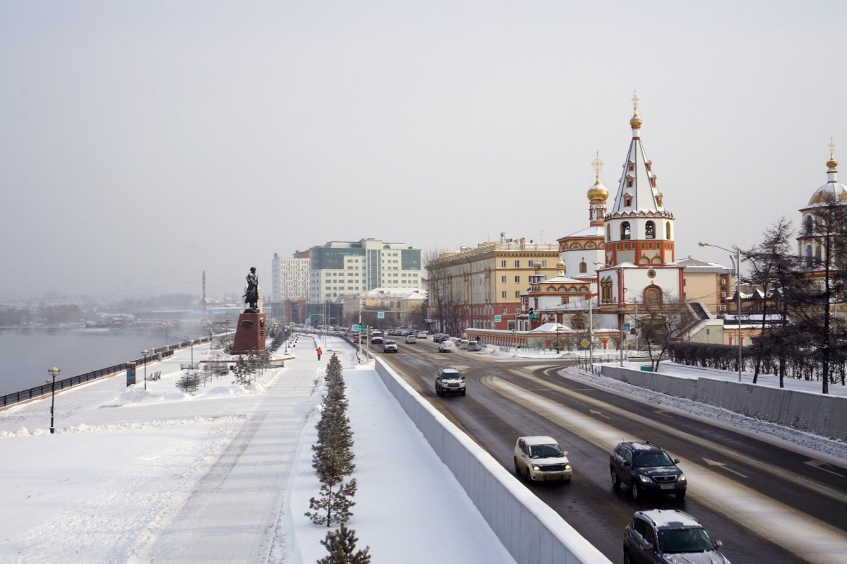 Богоявленский собор,Иркутск зимой